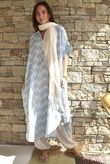 Royal Palm Pillow Cotton Dress Blue